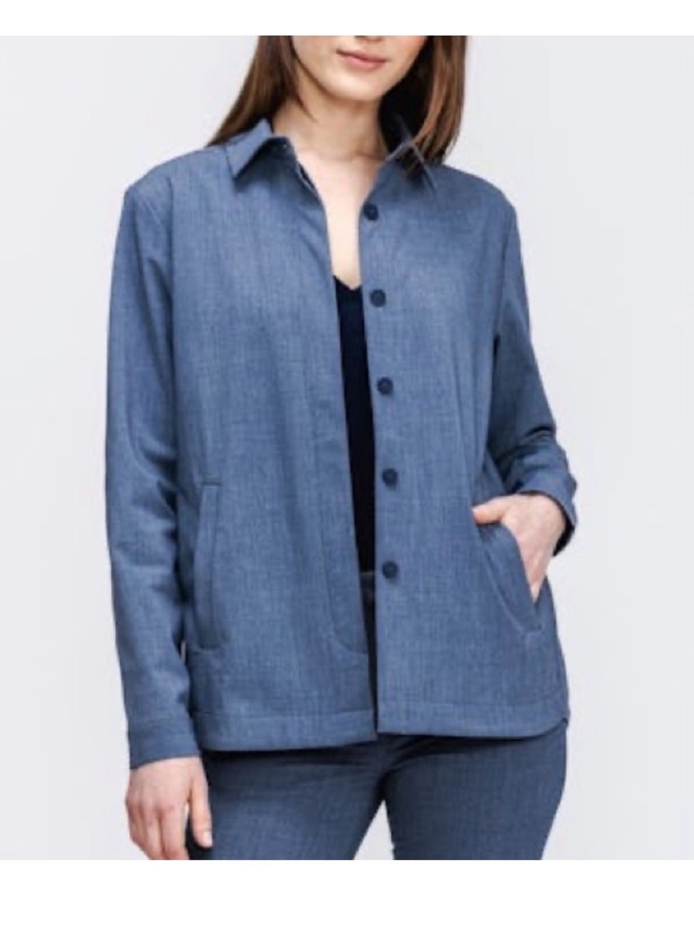 Ministry of Supply Velocity Utility Shirt Jacket in Calcite Heather, M, EUC